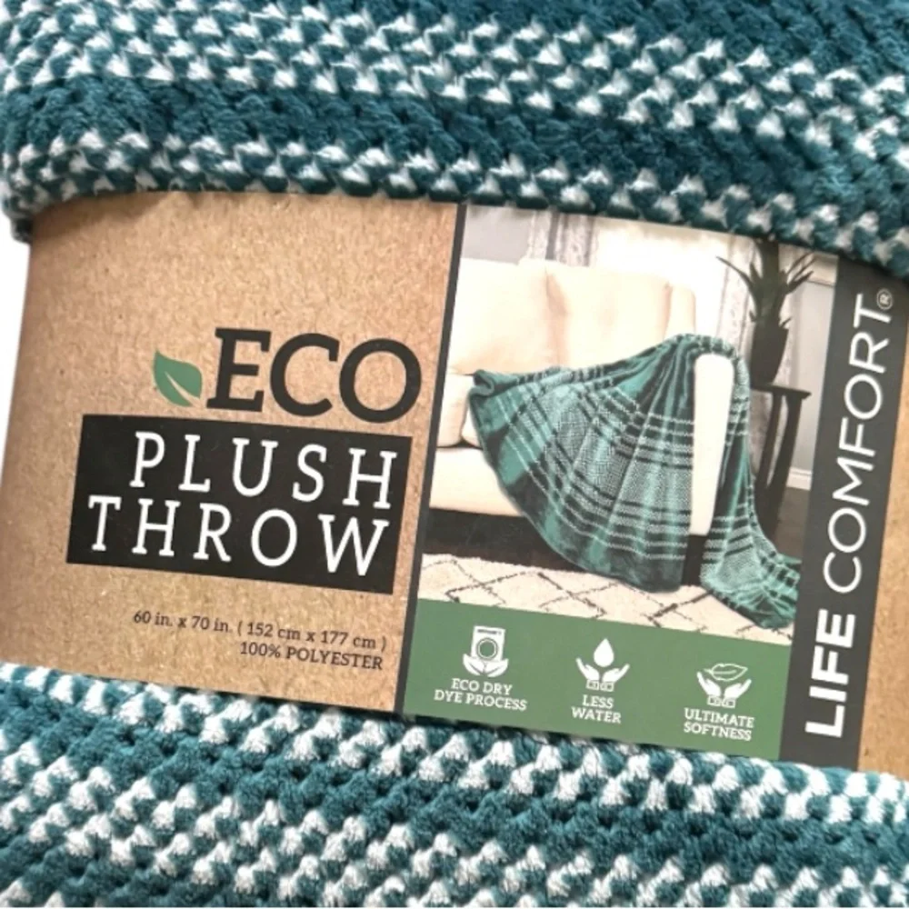 Life Comfort Eco Plush Throw Blanket 60”x70”